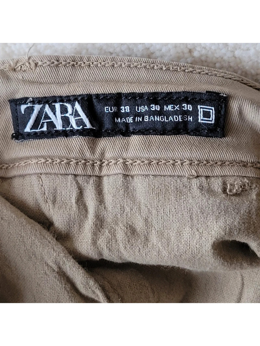 Zara Premium Pleated Chinos Pants Sz 30 Womens Khaki Classic Cut Mid Rise - Picture 2 of 16